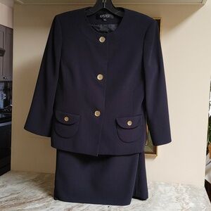 Kasper Navy Suit Gold Buttons Size 4